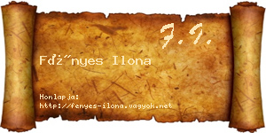 Fényes Ilona névjegykártya
