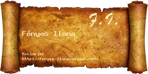 Fényes Ilona névjegykártya